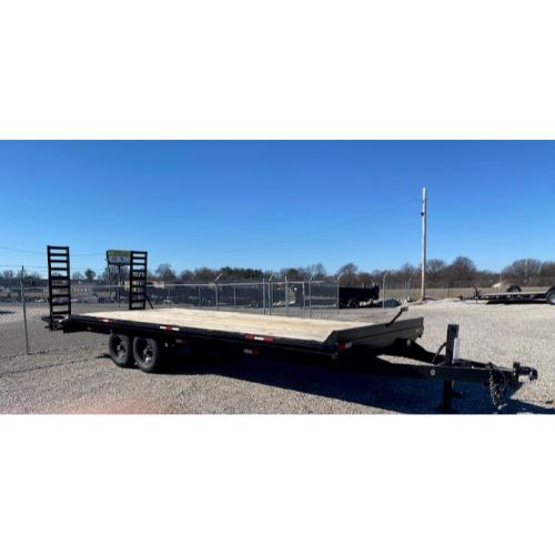 Evansville Kentucky Indiana Illinois Trailer Dealer and Sales 24' Deckover Equipment Hauler with 4' Dovetail Front Angle View