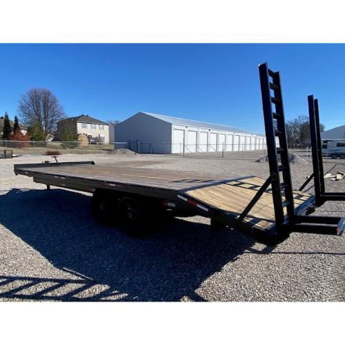 Evansville Kentucky Indiana Illinois Trailer Dealer and Sales 24' Deckover Equipment Hauler with 4' Dovetail Rear Angle View