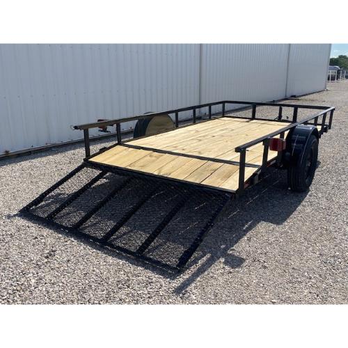 Evansville Kentucky Indiana Illinois Aluminum Trailer Dealer and Sales Wesco 10'+2' Rear Gate Down Angle