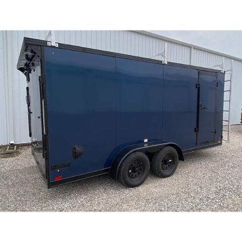Evansville Kentucky Indiana Illinois Trailer Dealer and Sales 7x16 Cargo Rear Angle View