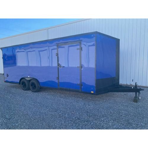 Evansville Kentucky Indiana Illinois Trailer Dealer and Sales 8.5,x22' Deep Blue Cargo Front Angle View