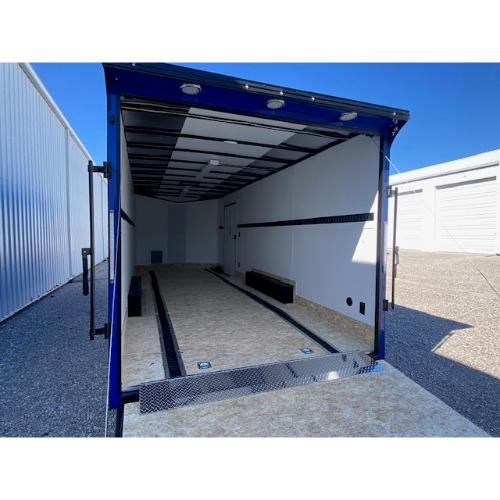 Evansville Kentucky Indiana Illinois Trailer Dealer and Sales 8.5x22' Deep Blue Cargo Interior Ramp Down View-1