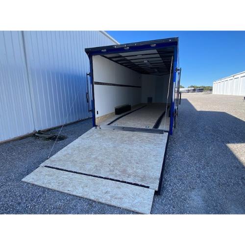 Evansville Kentucky Indiana Illinois Trailer Dealer and Sales 8.5x22' Deep Blue Cargo Interior Ramp Down View