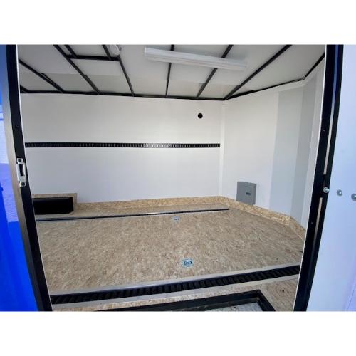 Evansville Kentucky Indiana Illinois Trailer Dealer and Sales 8.5x22' Deep Blue Cargo Interior Side Door View