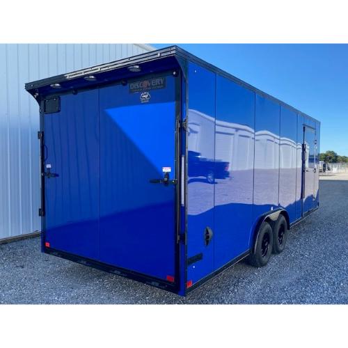 Evansville Kentucky Indiana Illinois Trailer Dealer and Sales 8.5,x22' Deep Blue Cargo Rear Angle View-1