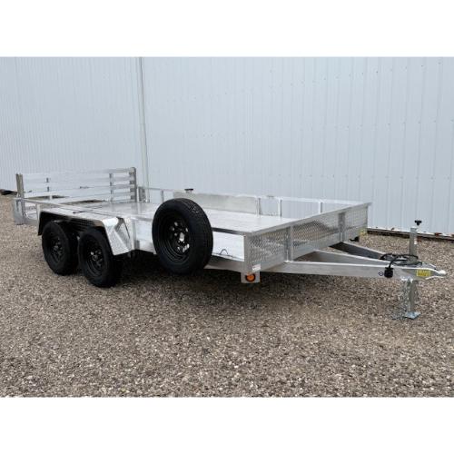 Evansville Kentucky Indiana Illinois Trailer Dealer and Sales 6.10 x 14' TA Aluminum Bi-Fold Gate Front Angle
