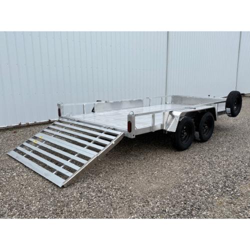 Evansville Kentucky Indiana Illinois Trailer Dealer and Sales 6.10 x 14' TA Aluminum Bi-Fold Gate Rear Angle Gate Down