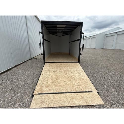 Evansville Kentucky Indiana Illinois Trailer Dealer and Sales 7x12 Matte Black Rear Ramp Down