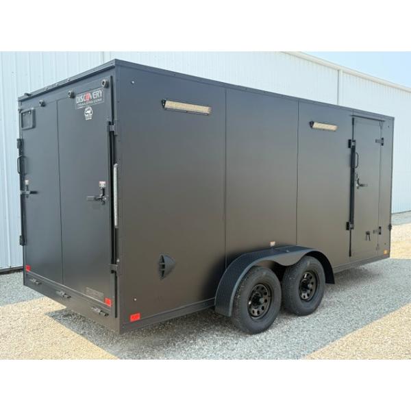 7x16 Matte Black Cargo Trailer-2