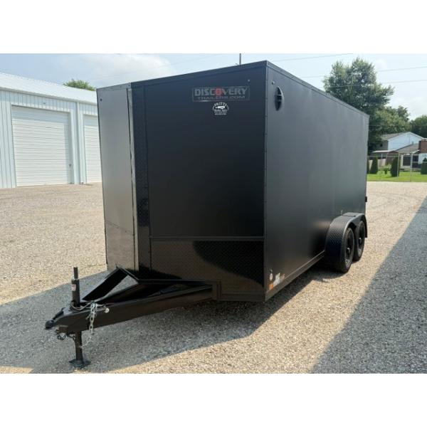7x16 Matte Black Cargo Trailer-3