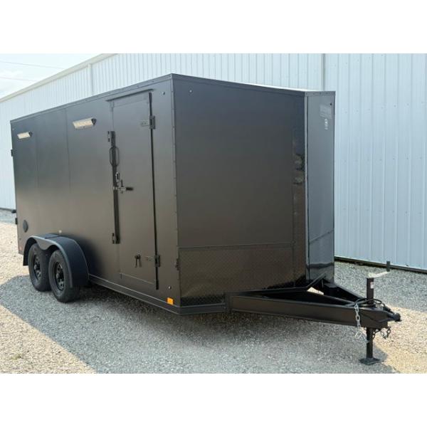 7x16 Matte Black Cargo Trailer